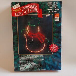 VINTAGE Mr. Christmas Mini Christmas Light Sculpture Snowman 17" x 24" WORKS